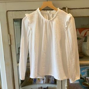 Xirena White Gauze Blouse size M